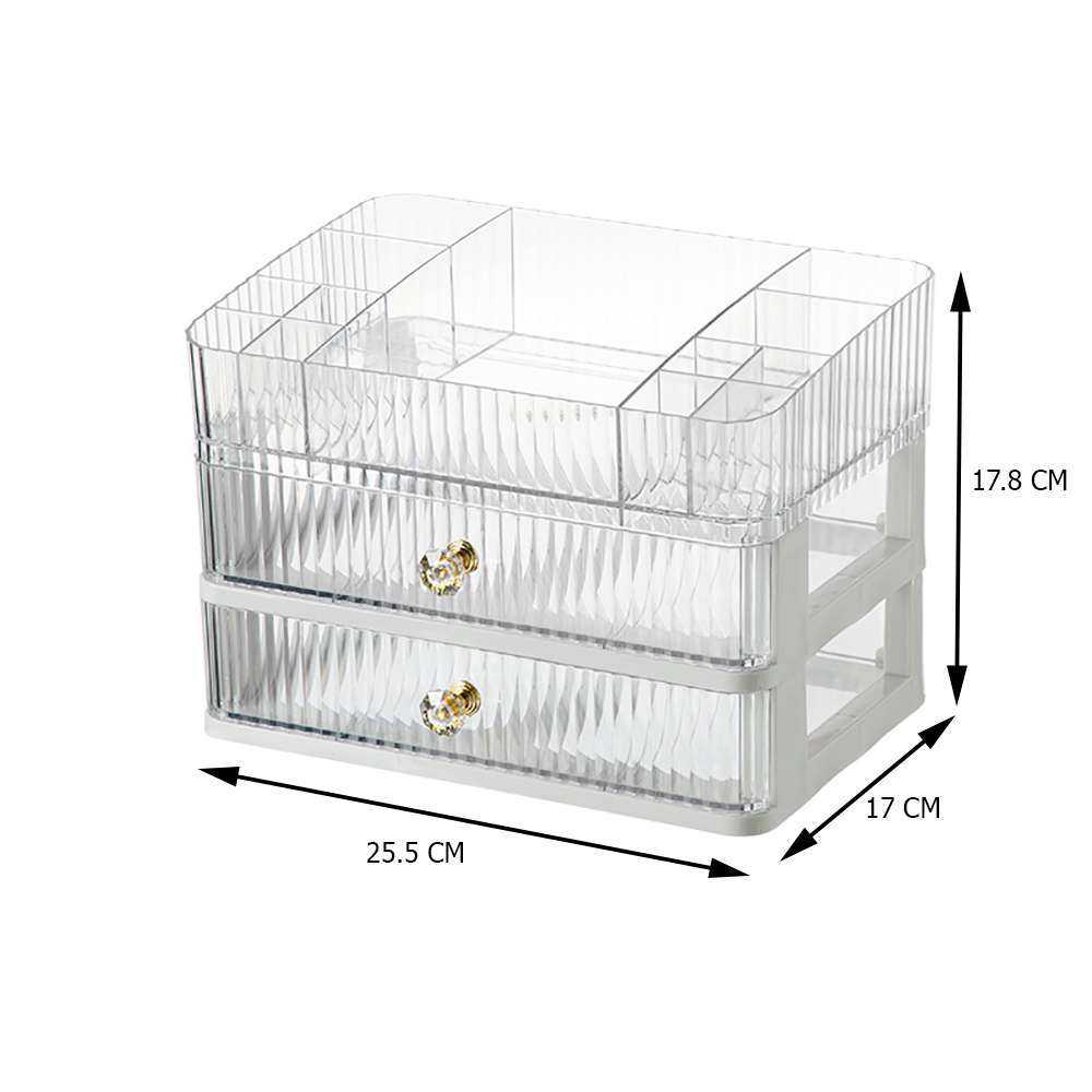 3 Layer Makeup Cosmetic Organiser with Drawer - Image 2
