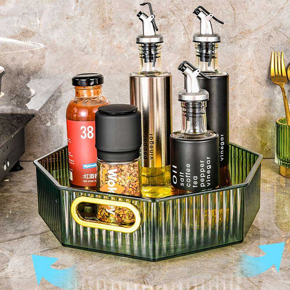 360° Rotating Octagonal Organiser Tray For Kitchen Dining Cosmetics Makeup
