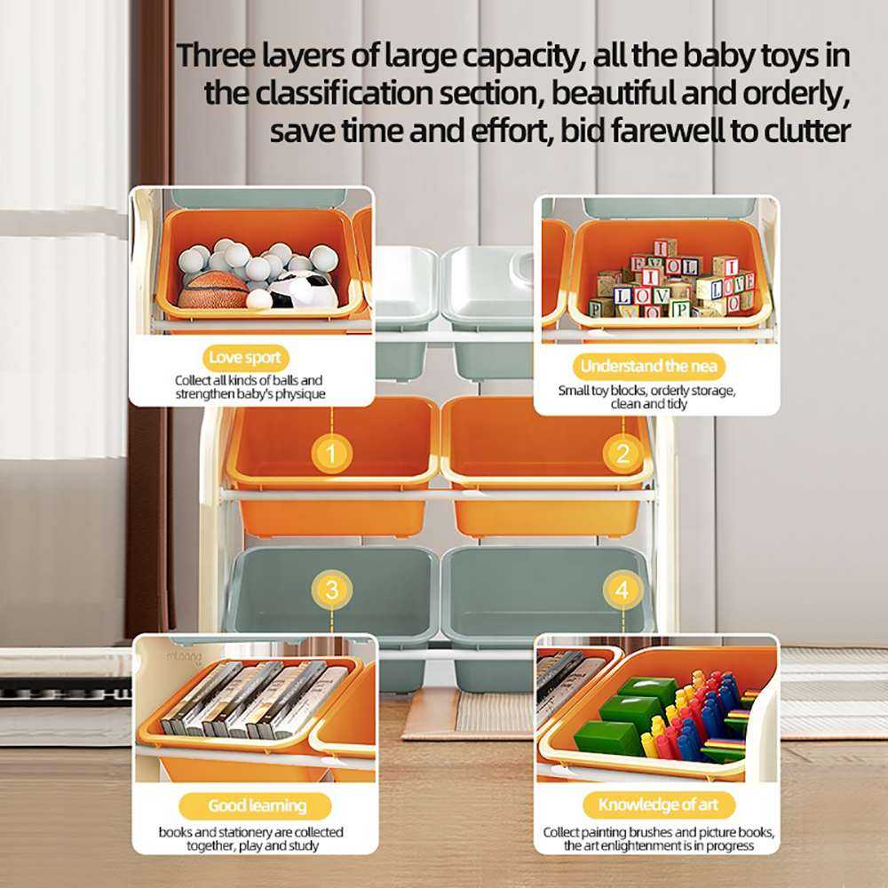 Dinosaur Theme Kids Storage Shelf Organizer - Image 3